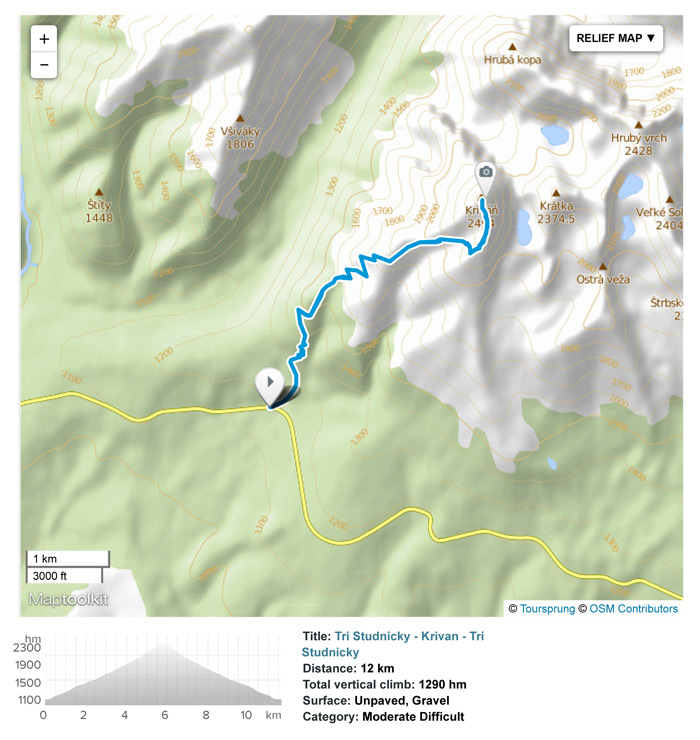 Day hike from Tri Studnicky to Krivan peak in Tatra National Park.