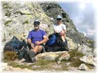 Rest during the way on the top of Slovkovsky peak